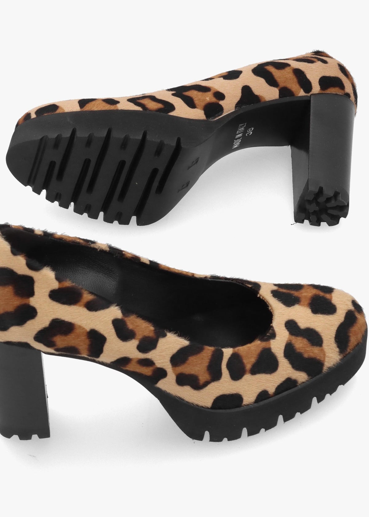 LUCA GROSSI Leopard Pony Hair Platform Court Shoes