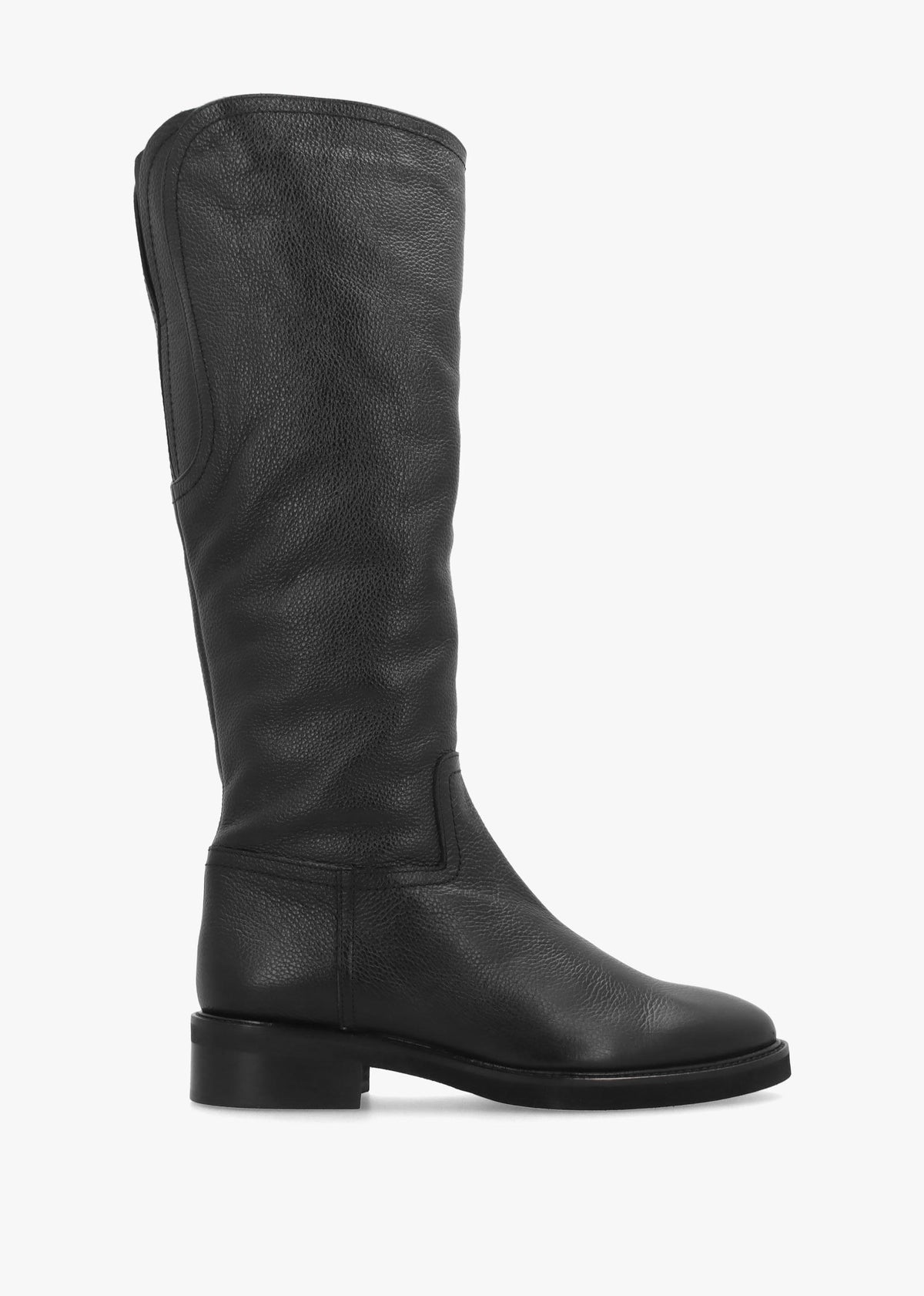 LUCA GROSSI Black Leather Flat Knee Boots