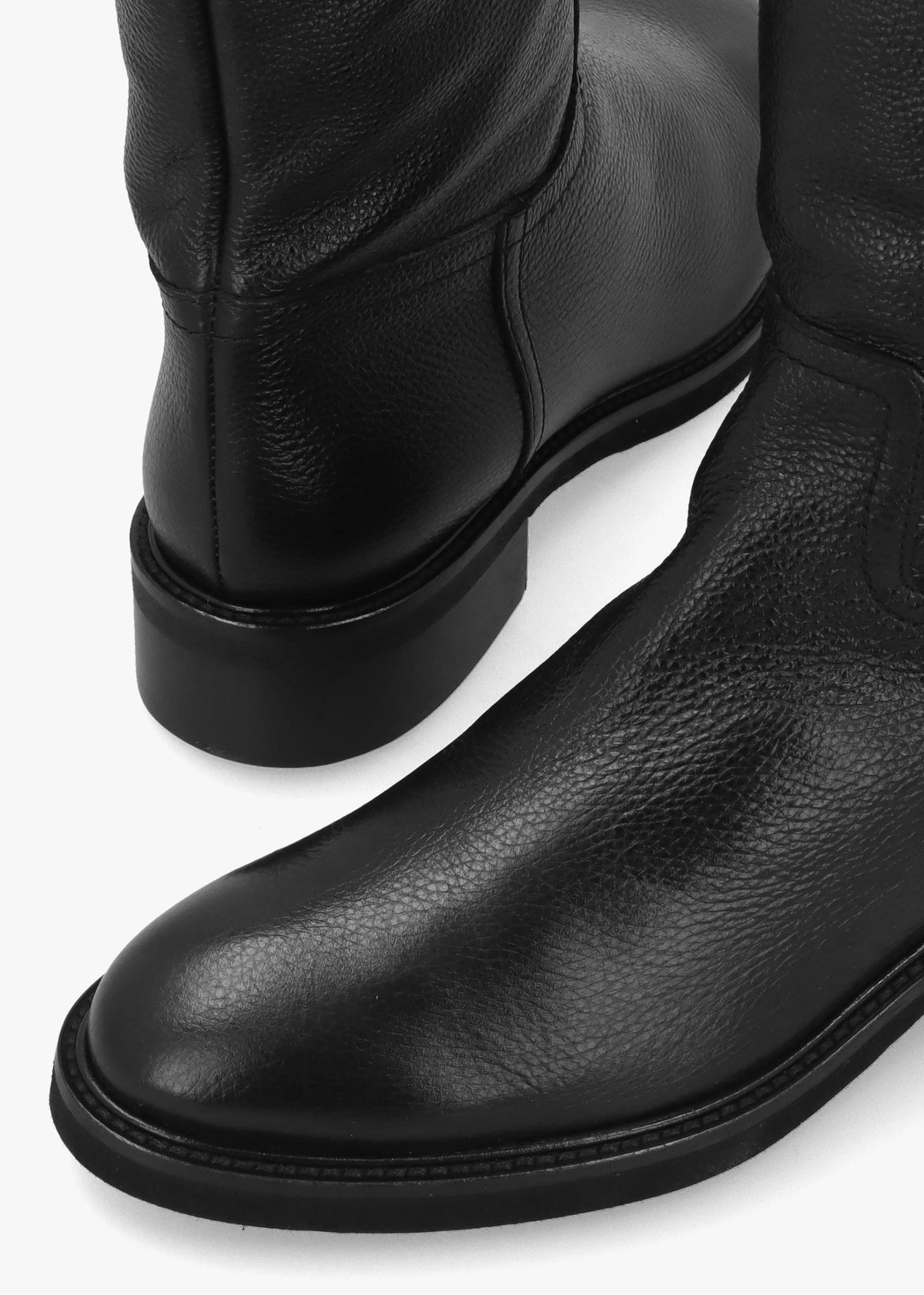 LUCA GROSSI Black Leather Flat Knee Boots