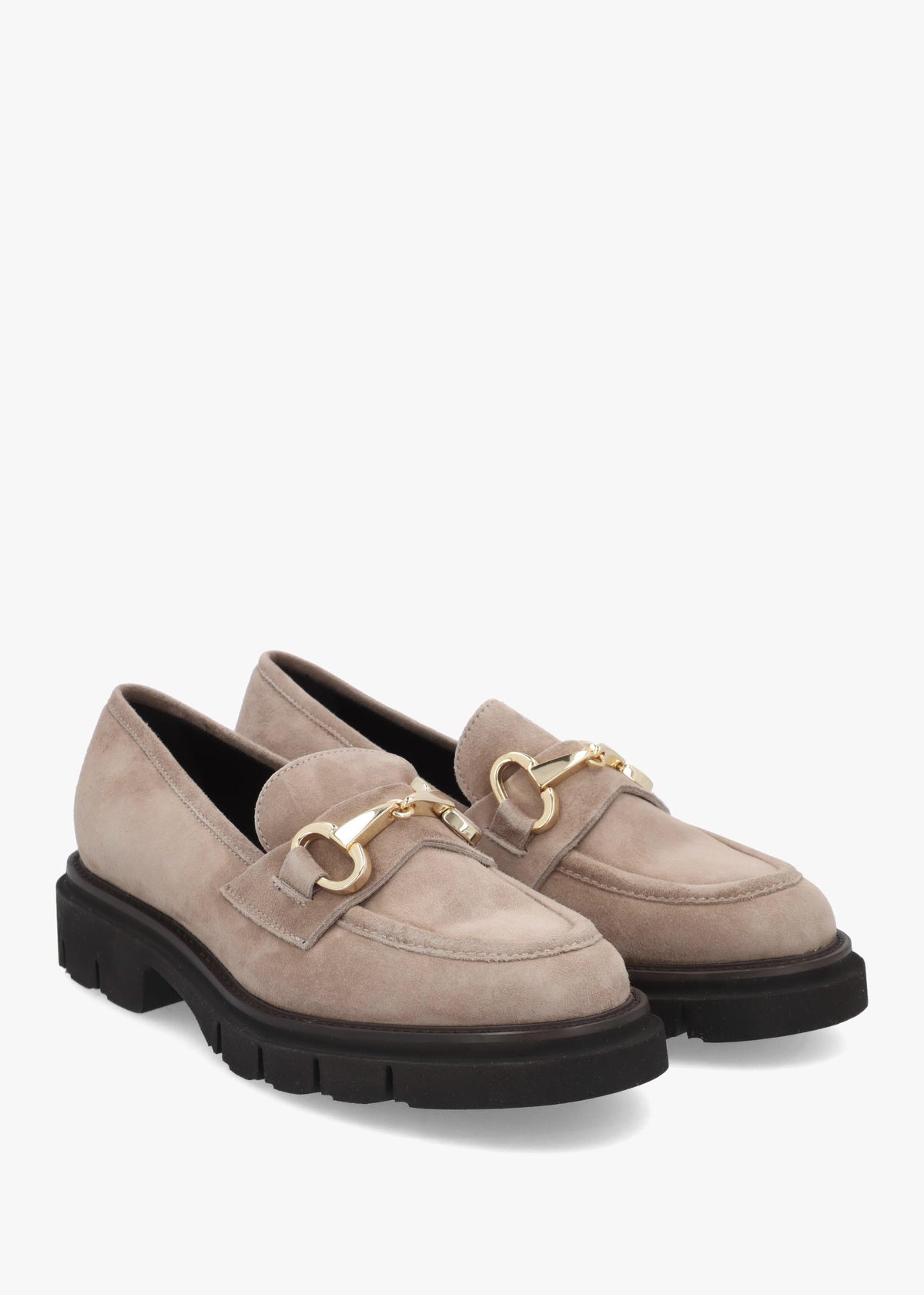 LUCA GROSSI Taupe Suede Snaffle Loafers
