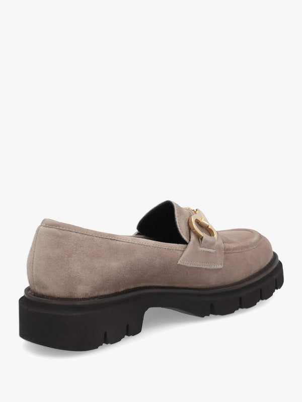 LUCA GROSSI Taupe Suede Snaffle Loafers