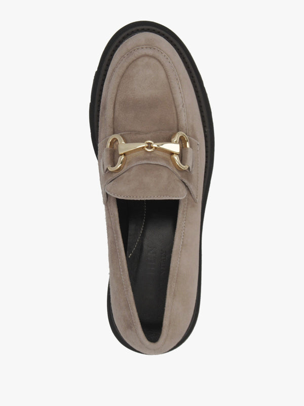 LUCA GROSSI Taupe Suede Snaffle Loafers