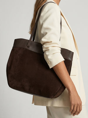 Daniel Maida Brown Suede Shoulder Bag With Pouch