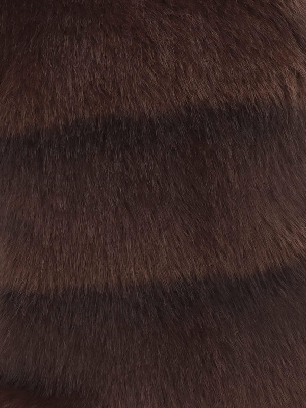 Small Brown Faux Fur Cross-Body Bag
