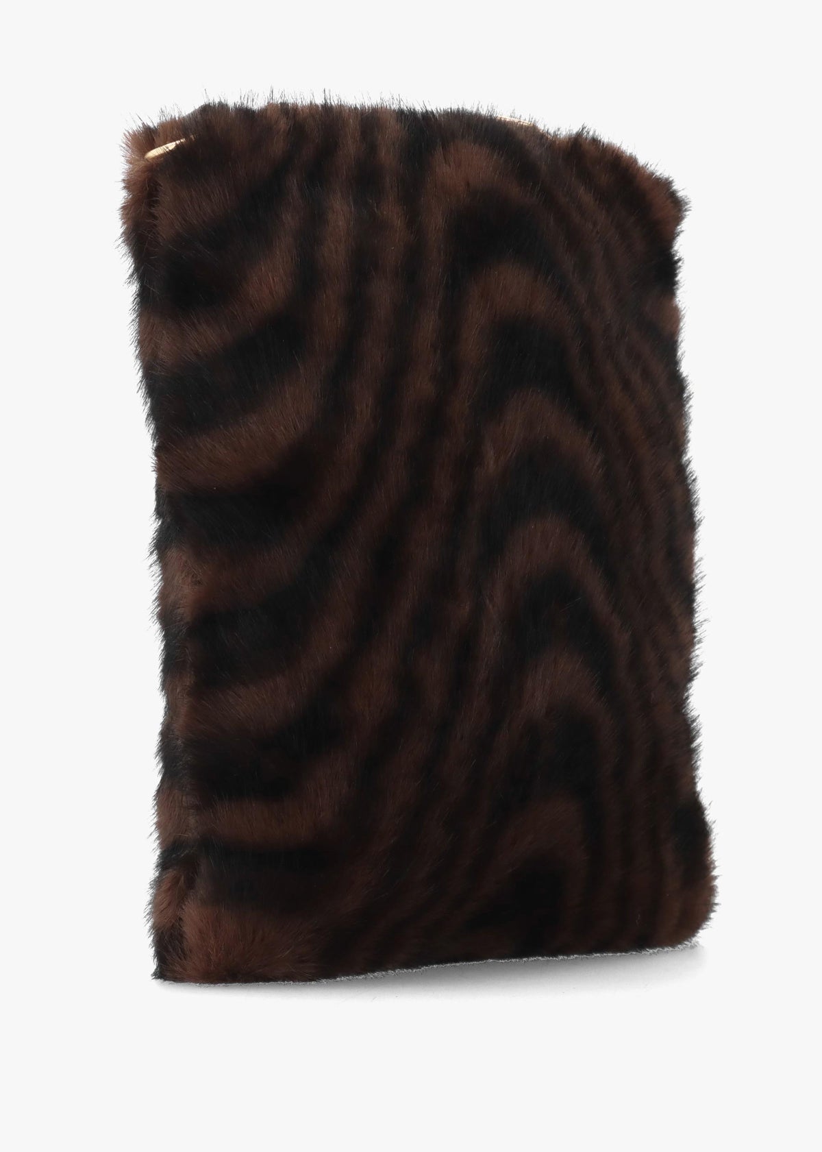 Malissa Small Black & Brown Swirl Faux Fur Cross-Body Bag