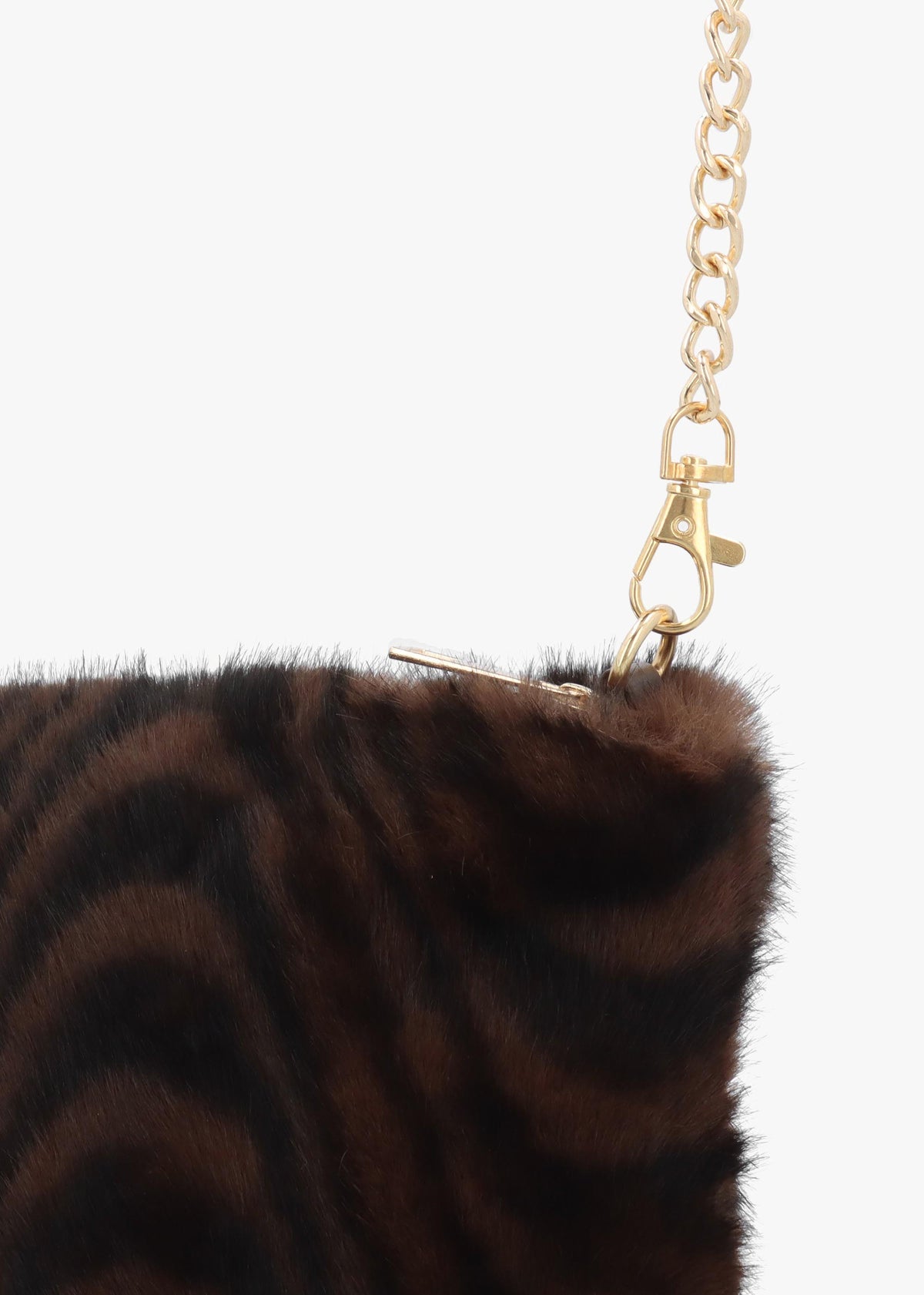 Malissa Small Black & Brown Swirl Faux Fur Cross-Body Bag
