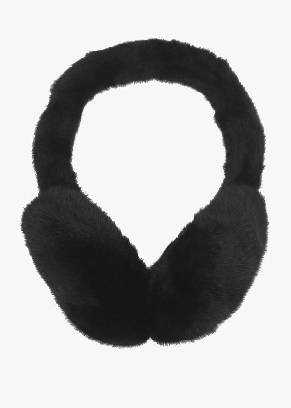 Malissa Black Faux Fur Earmuffs