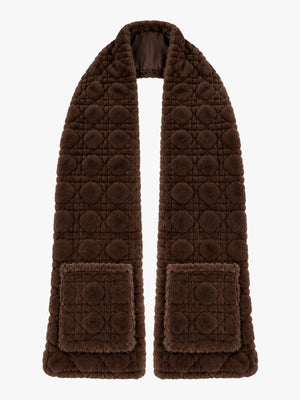 Malissa Brown Faux Fur Long Pocket Scarf