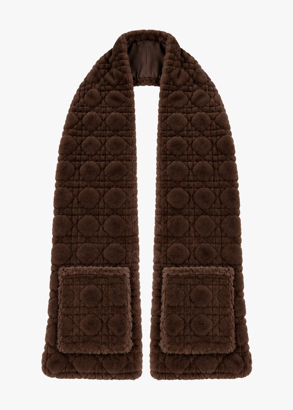 Malissa Brown Faux Fur Long Pocket Scarf
