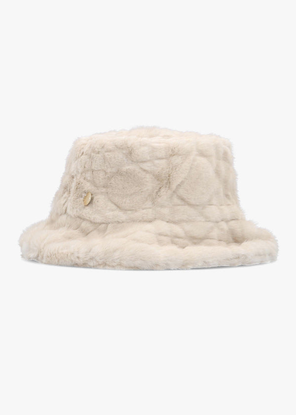 Malissa Beige Faux Fur Hat