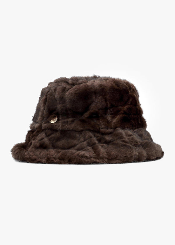 Malissa Brown Faux Fur Hat