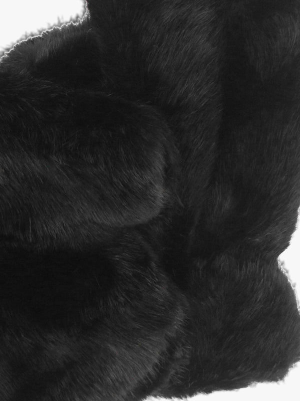 Malissa Black Faux Fur Fingerless Gloves