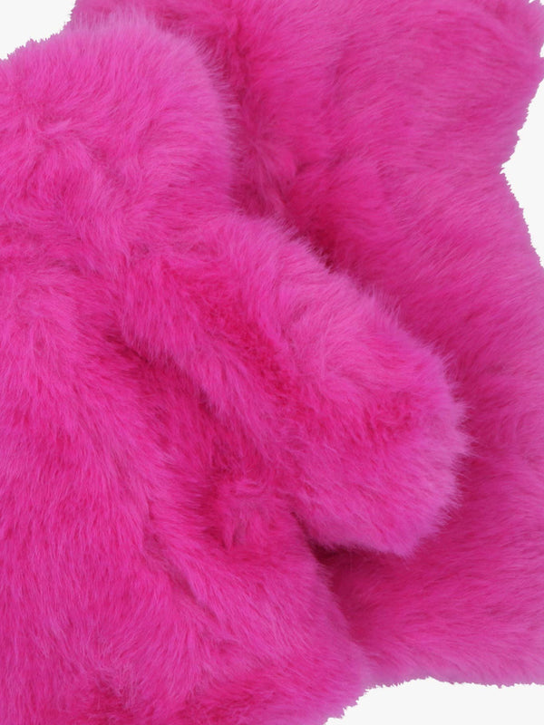 Malissa Pink Faux Fur Fingerless Gloves