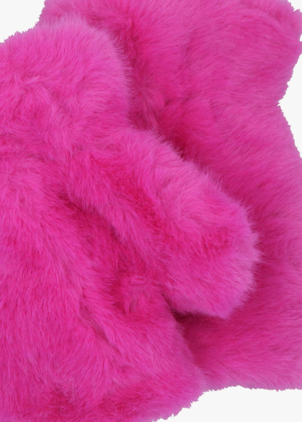 Malissa Pink Faux Fur Fingerless Gloves