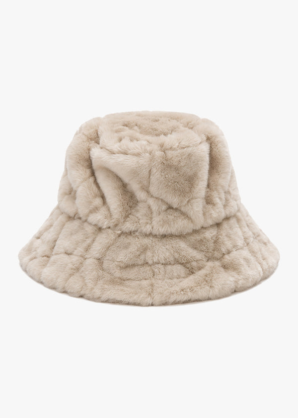 Malissa Beige Faux Fur Hat