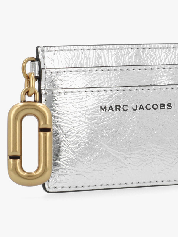 Marc Jacobs Scene Metallic Silver Card Case