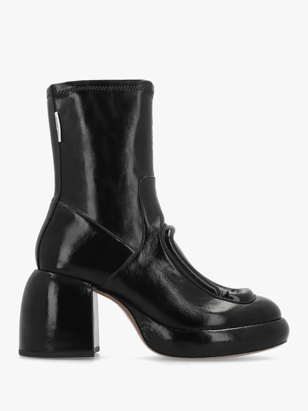 Marc Jacobs The Pop J Marc Black Leather Platform Ankle Boots