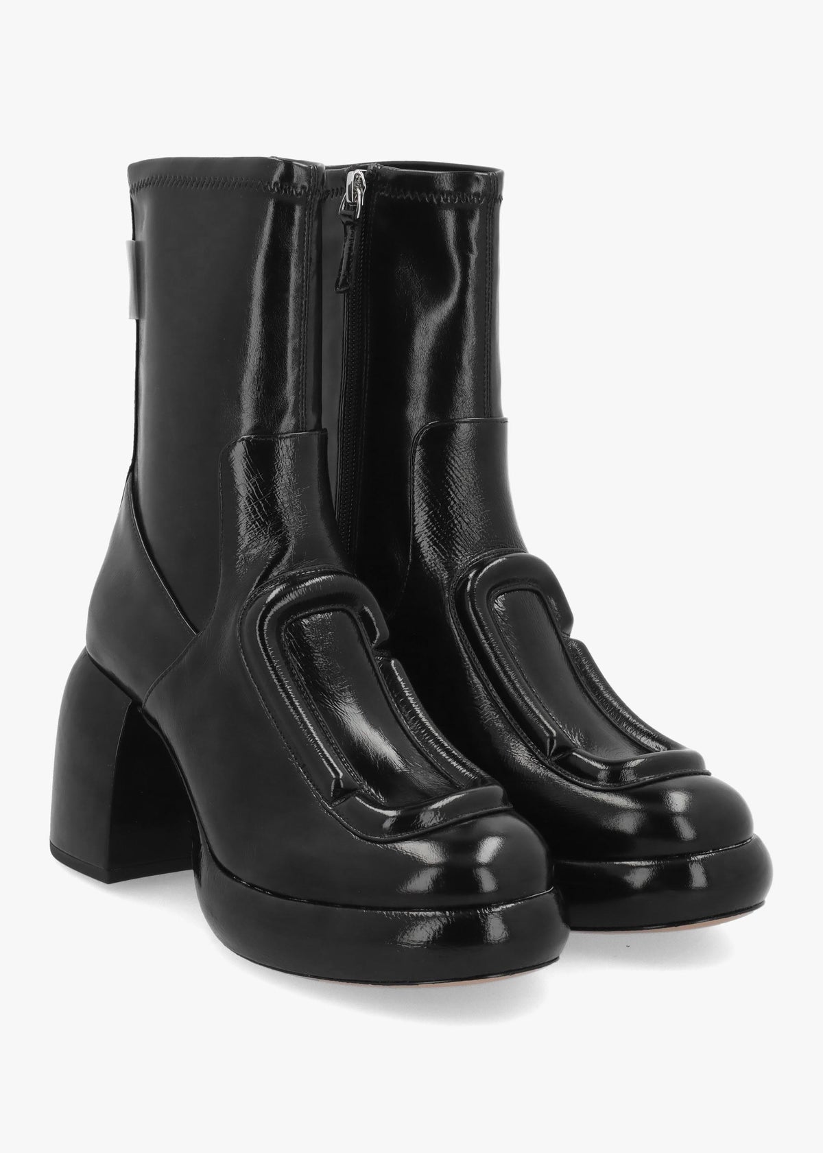 Marc Jacobs The Pop J Marc Black Leather Platform Ankle Boots