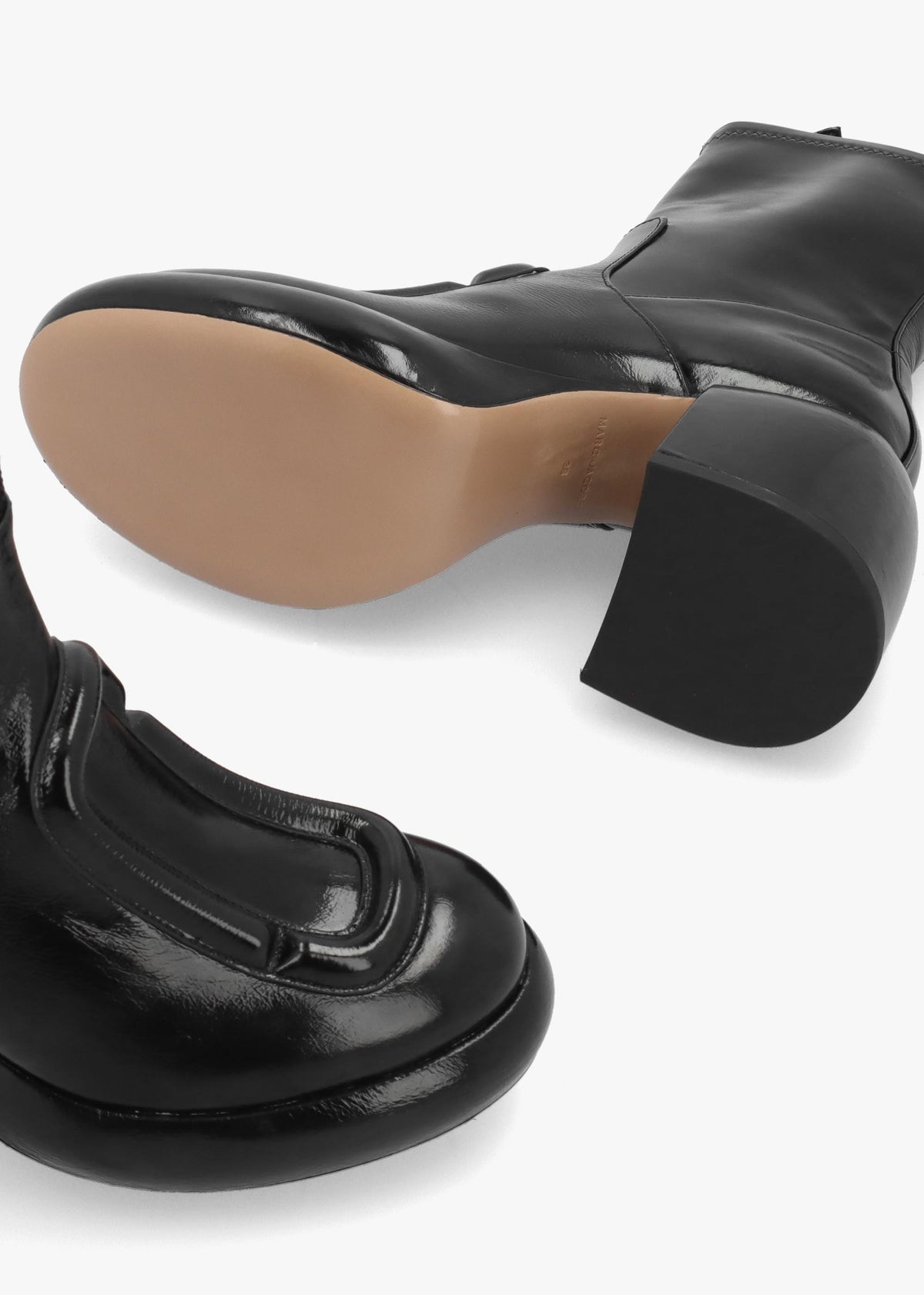 Marc Jacobs The Pop J Marc Black Leather Platform Ankle Boots