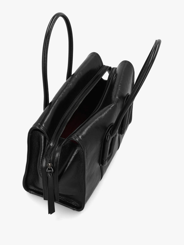 Marc Jacobs Babe City Black Crinkle Leather Tote Bag