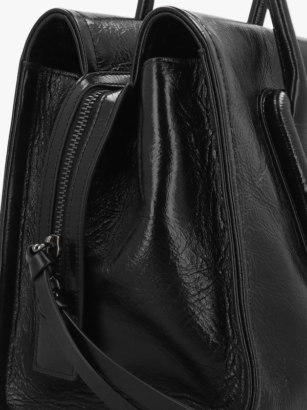 Marc Jacobs Babe City Black Crinkle Leather Tote Bag