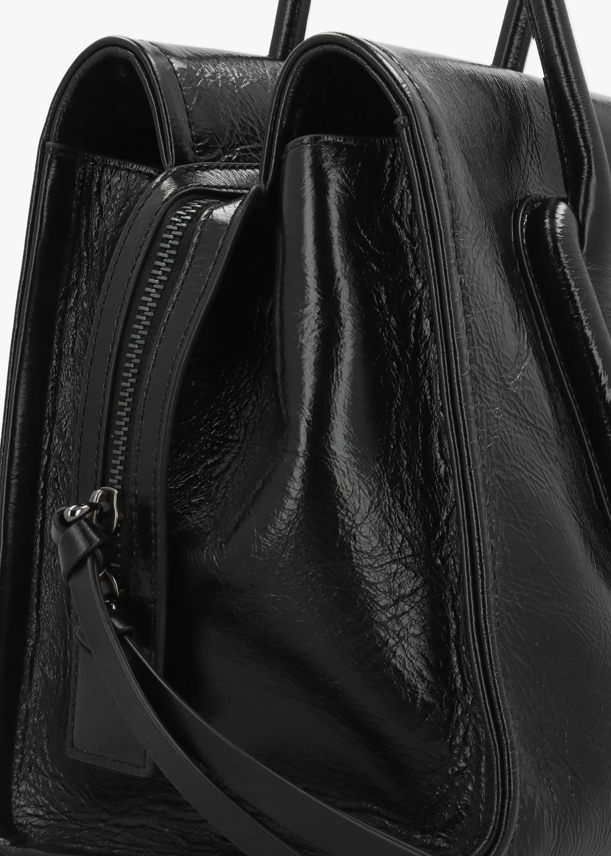 Marc Jacobs Babe City Black Crinkle Leather Tote Bag