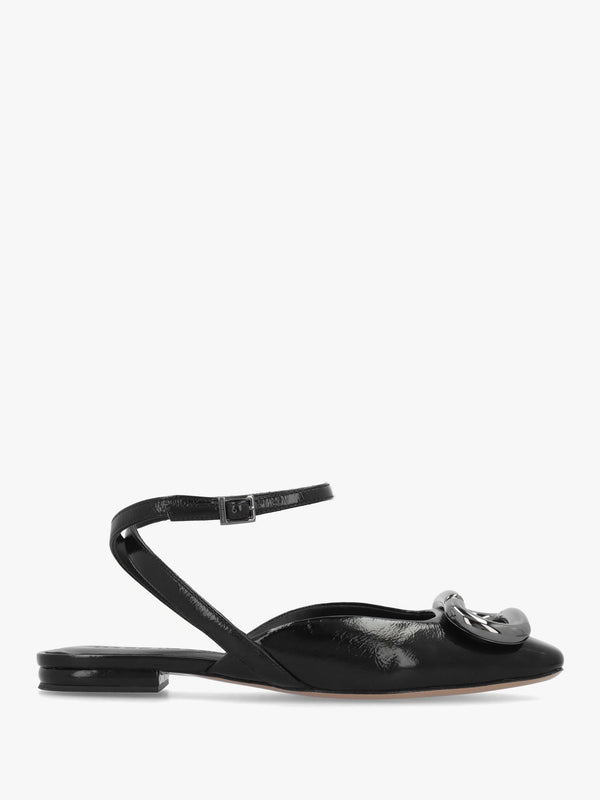 Marc Jacobs The Pop J Marc Black Leather Closed Toe Sandals