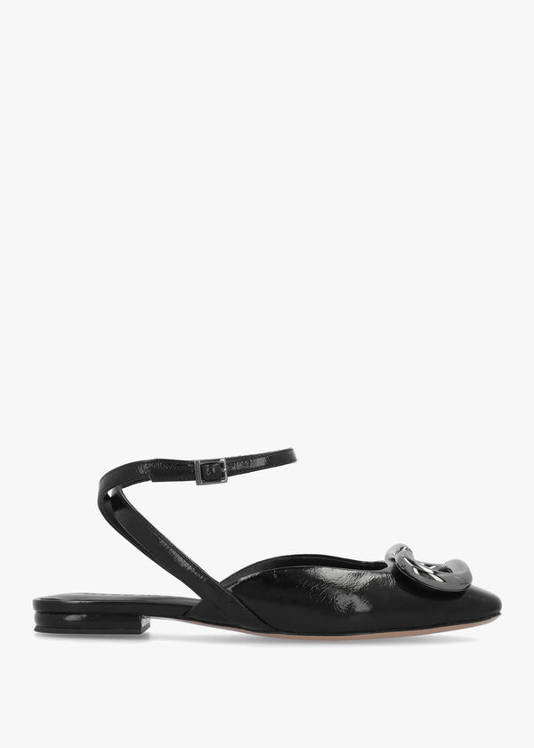 Marc Jacobs The Pop J Marc Black Leather Closed Toe Sandals