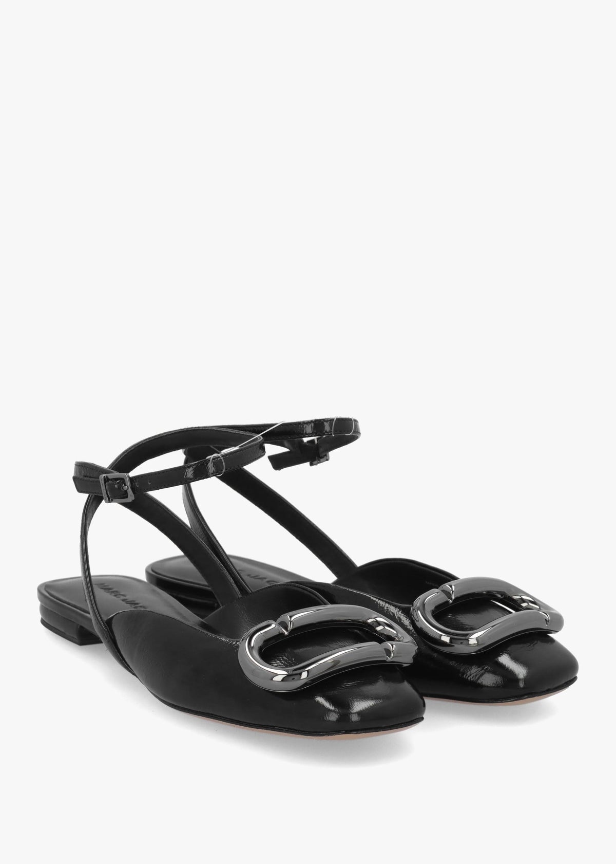 Marc Jacobs The Pop J Marc Black Leather Closed Toe Sandals