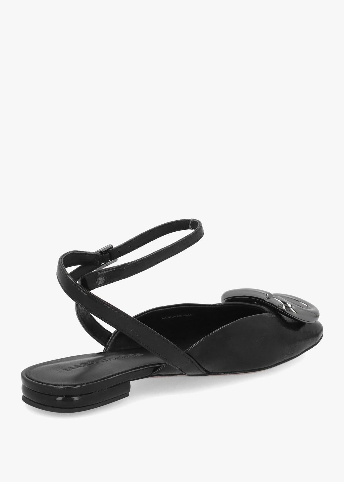 Marc Jacobs The Pop J Marc Black Leather Closed Toe Sandals