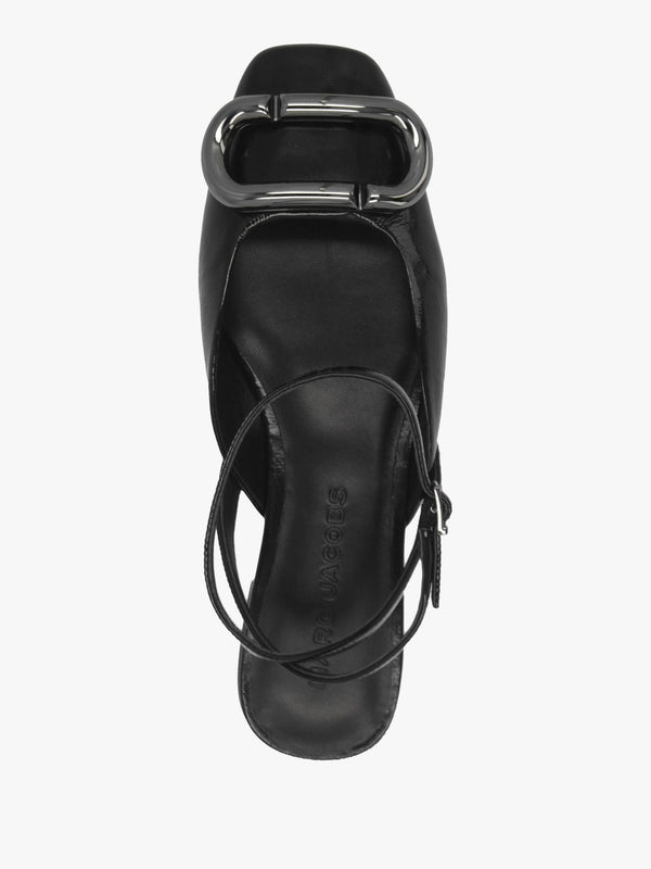 Marc Jacobs The Pop J Marc Black Leather Closed Toe Sandals