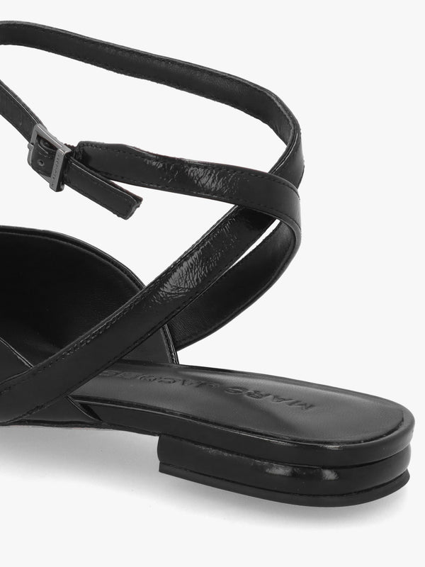 Marc Jacobs The Pop J Marc Black Leather Closed Toe Sandals