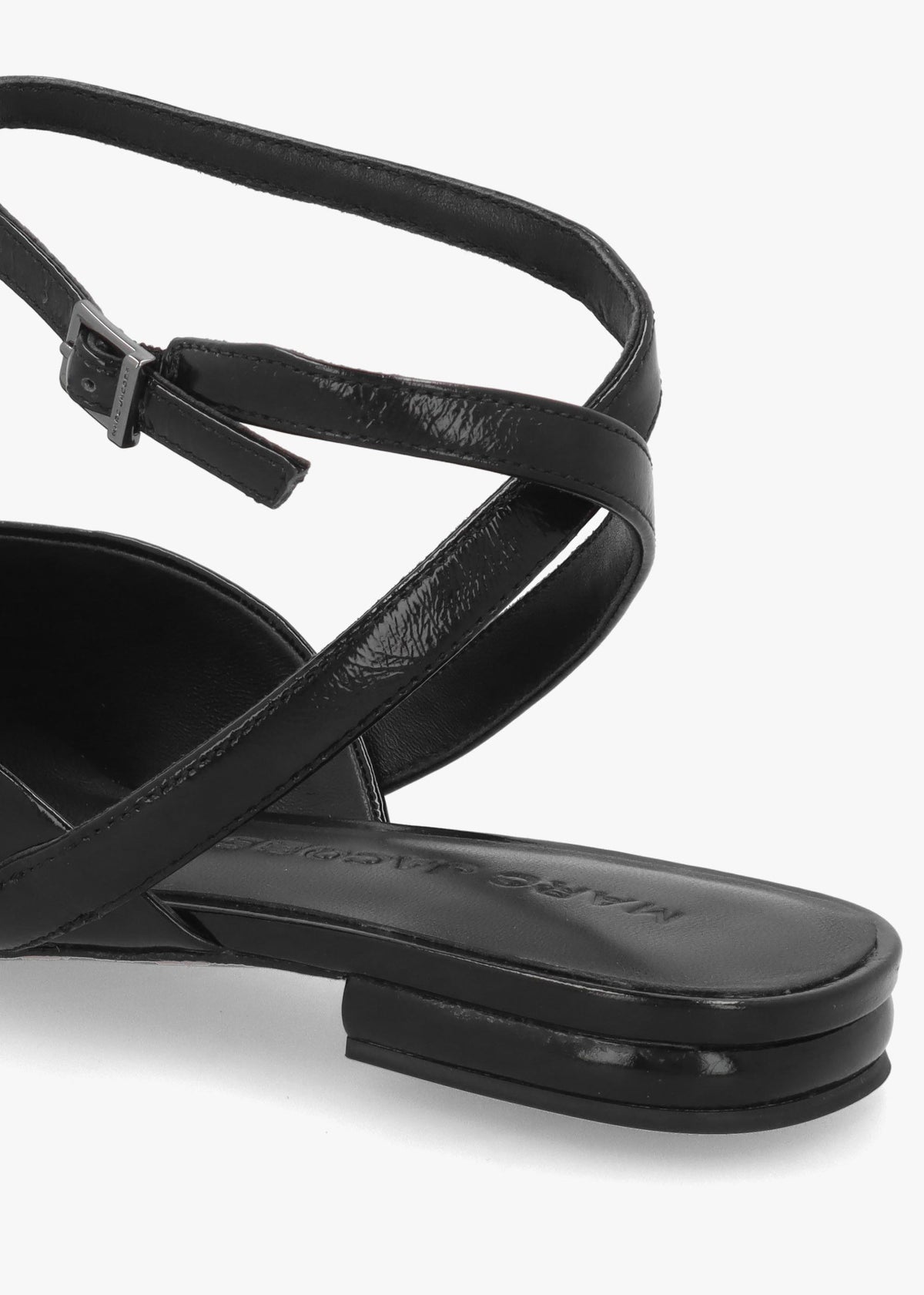 Marc Jacobs The Pop J Marc Black Leather Closed Toe Sandals