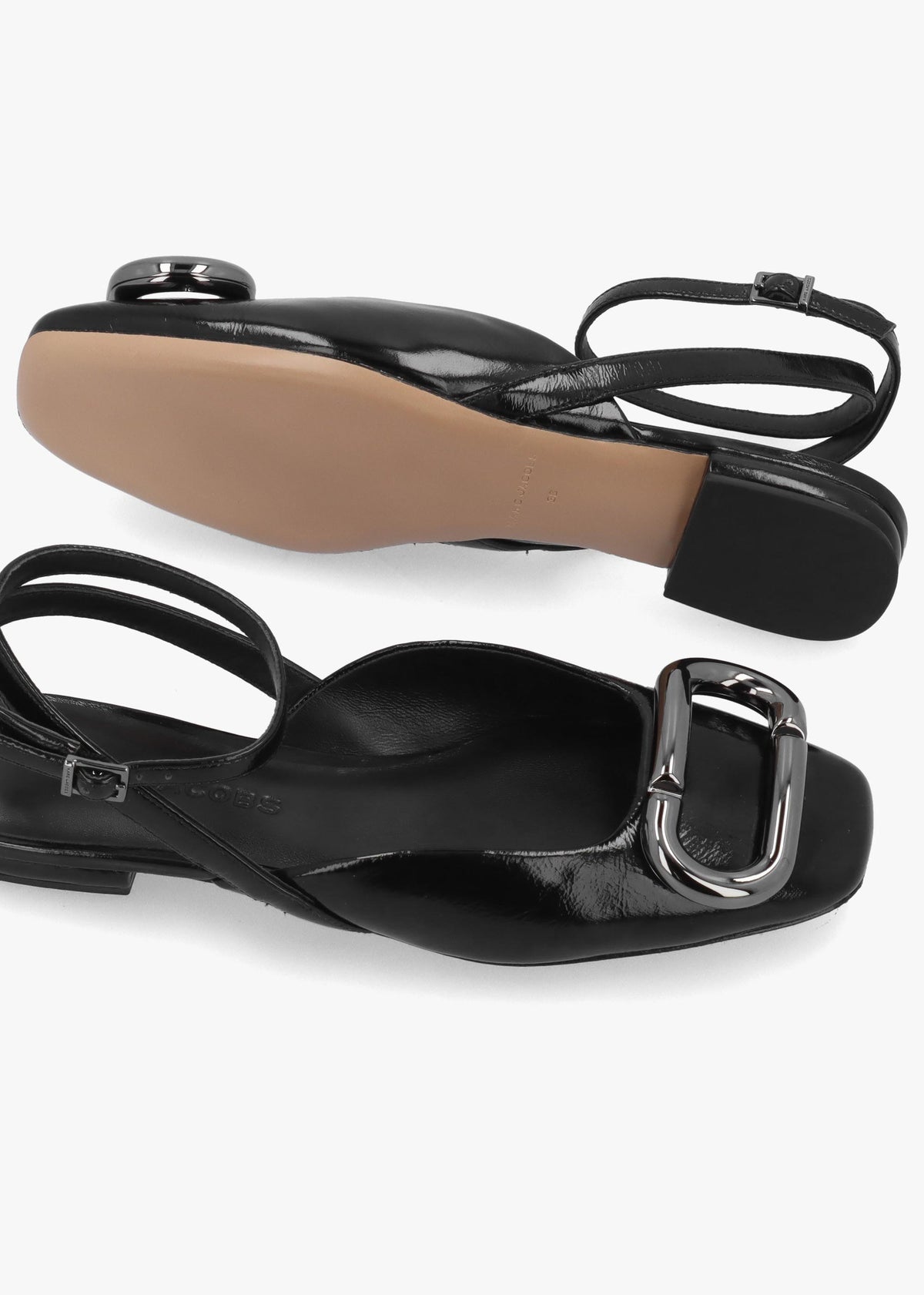 Marc Jacobs The Pop J Marc Black Leather Closed Toe Sandals