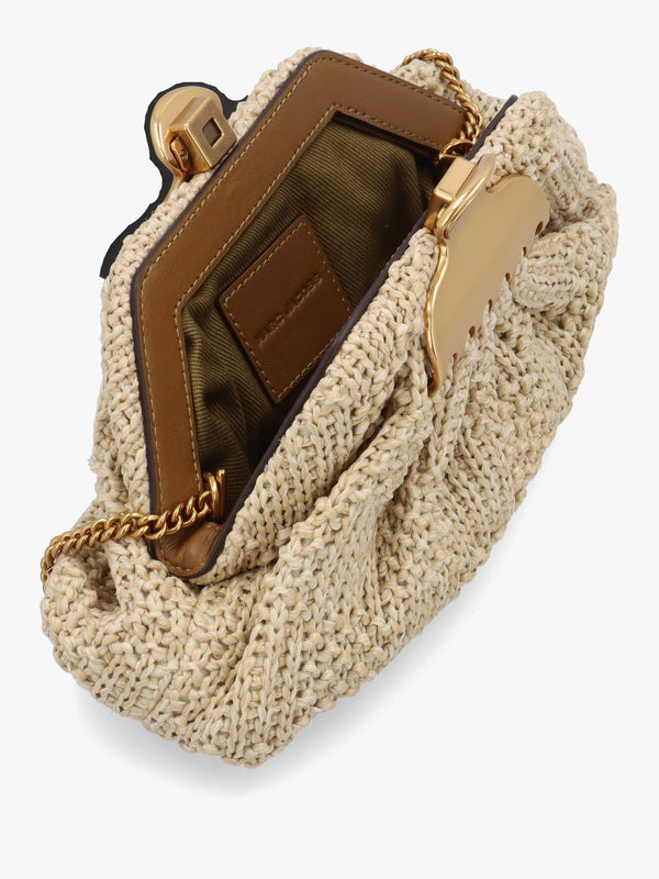 Marc Jacobs The Summer Woven Glam Small Natural Claw Clip Clutch