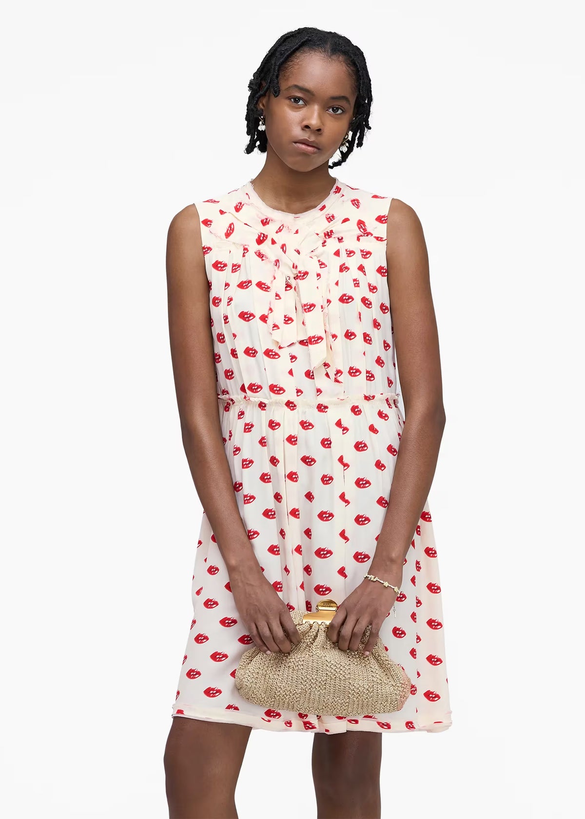 Marc Jacobs The Summer Woven Glam Small Natural Claw Clip Clutch