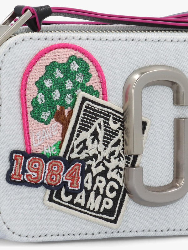 The Camp Patchwork Denim White Snapshot Camera Bag
