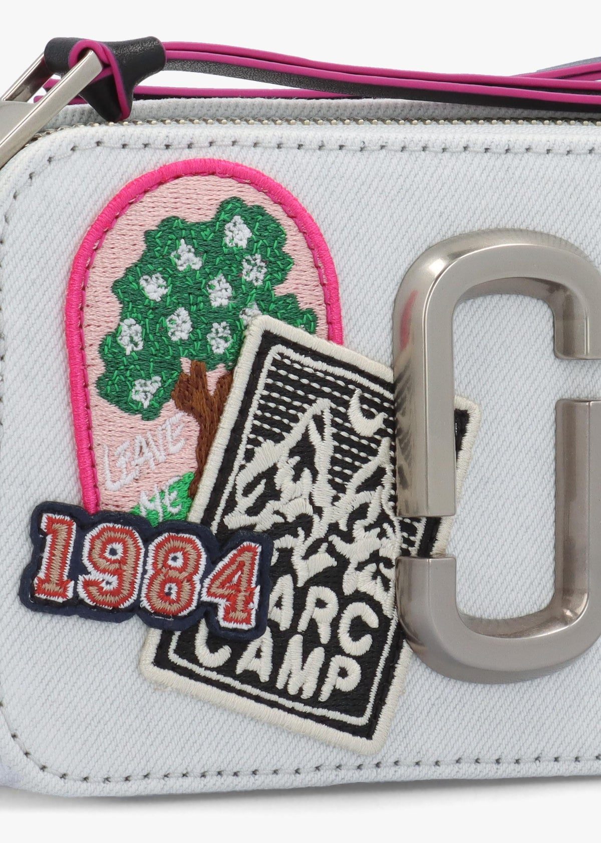 The Camp Patchwork Denim White Snapshot Camera Bag