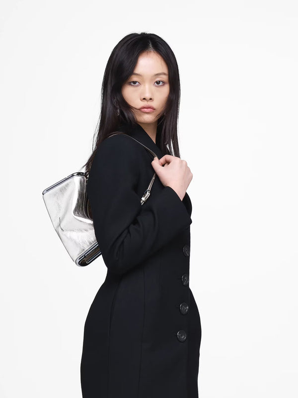 Scene Small Silver Metallic Shoulder Bag