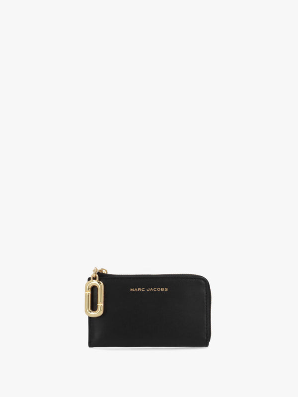 Scene Top Zip Black Leather Multi Wallet