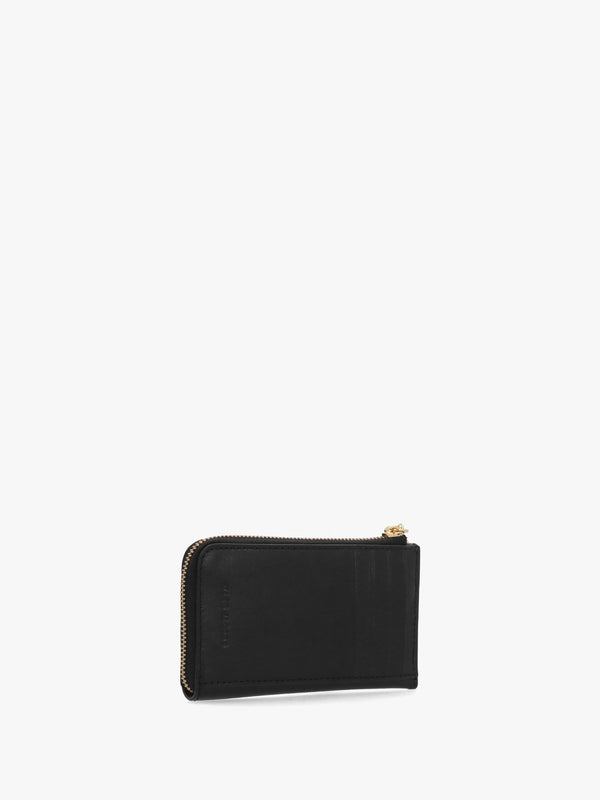 Scene Top Zip Black Leather Multi Wallet