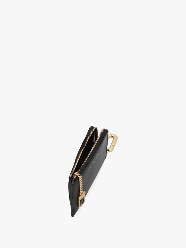 Scene Top Zip Black Leather Multi Wallet