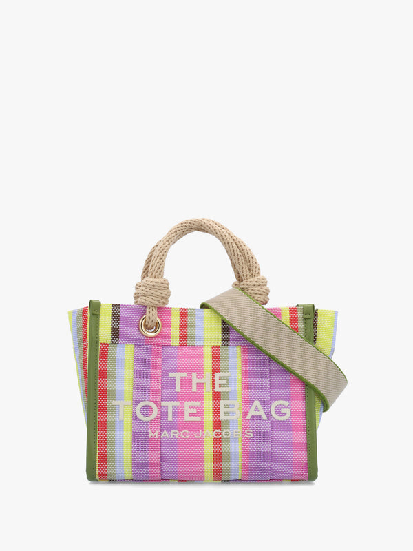 The Stripe Mesh Small Purple Multi Tote Bag