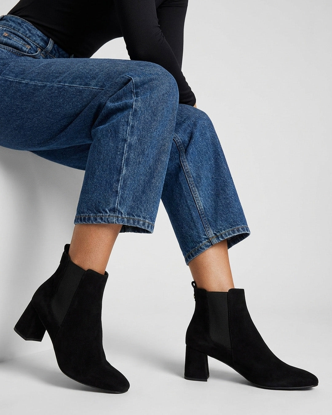 Marea Black Suede Chelsea Boots