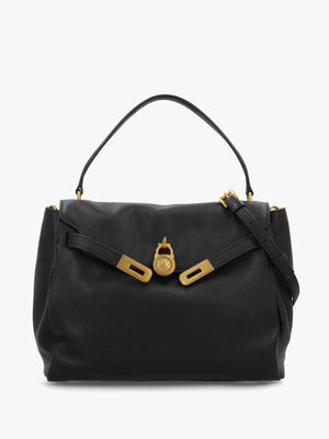 Michael Kors Large Hamilton Moderne Black Leather Slouchy Satchel
