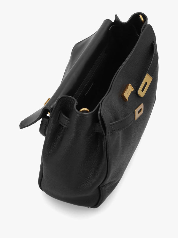 Michael Kors Large Hamilton Moderne Black Leather Slouchy Satchel