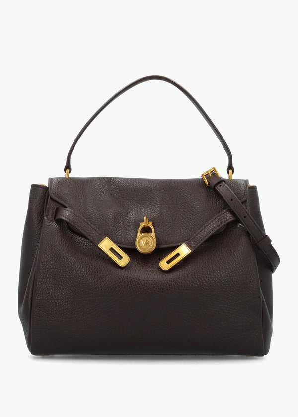 Michael Kors Large Hamilton Moderne Brown Leather Slouchy Satchel