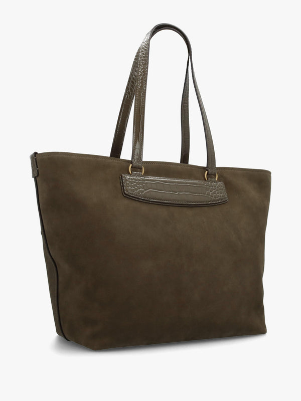 Michael Kors Extra Large Jet Set Green Suede Tote Bag