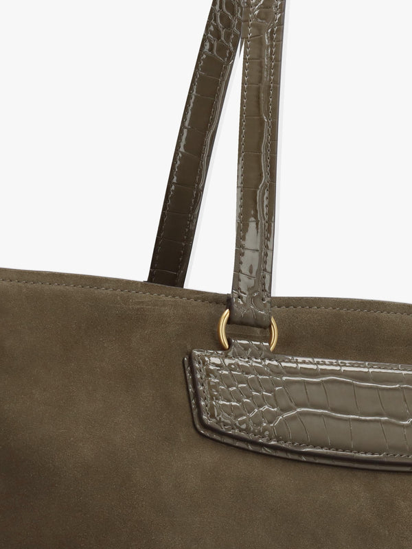 Michael Kors Extra Large Jet Set Green Suede Tote Bag