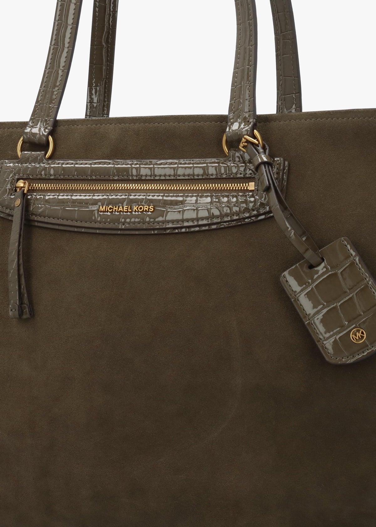 Michael Kors Extra Large Jet Set Green Suede Tote Bag